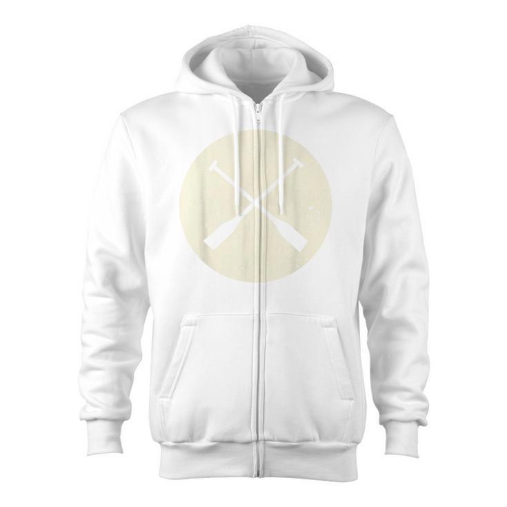 Retro Vintage Canoe Paddles Crossing Canoe & Kayaking Zip Up Hoodie