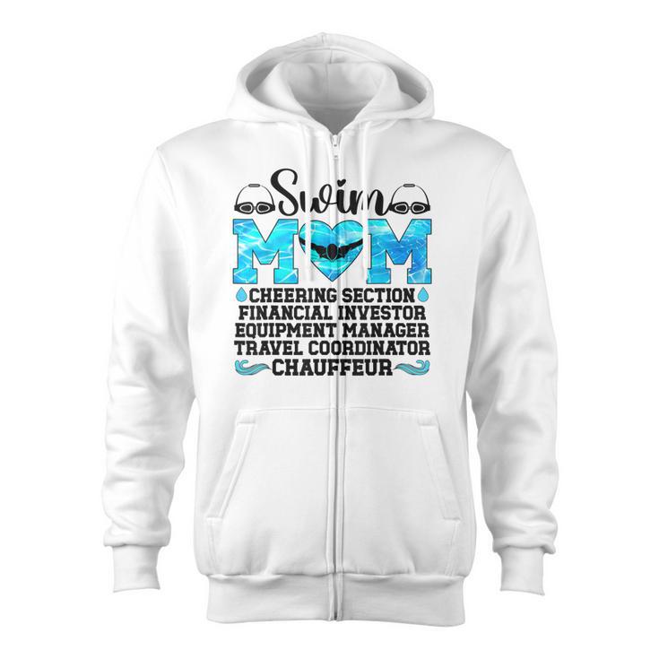 Swim Mom Definition Swimming Mother Of A Swimmer Mom Zip Up Hoodie