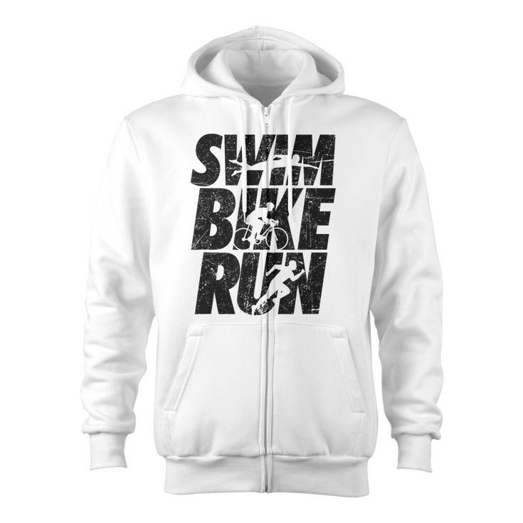 Swimming Cycling Running Triathlon Running Swimming Zip Up Hoodie