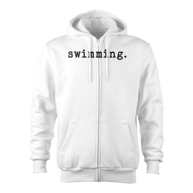 Swimming Enthusiast Minimalist Water Sports Zip Up Hoodie