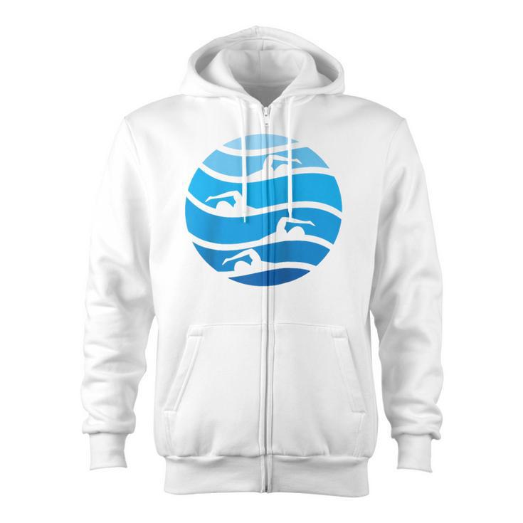 Swimming Freestyle Raglan Baseball Tee Zip Up Hoodie