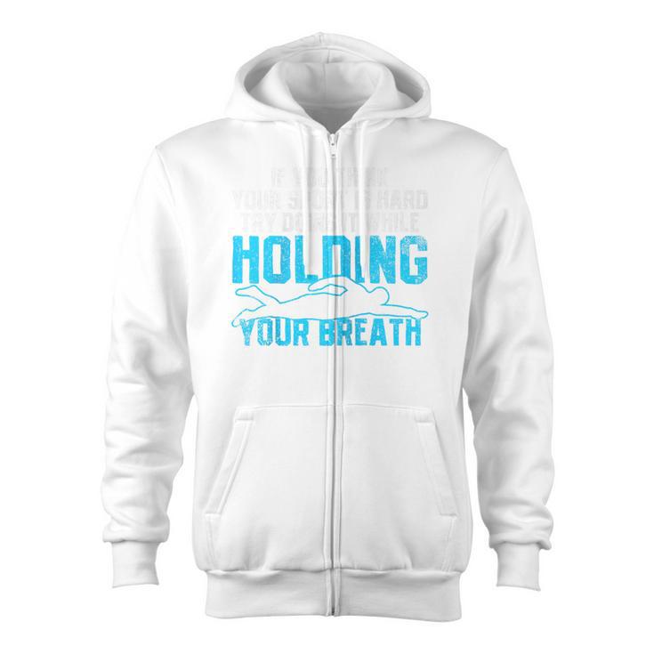 Swimming Swimmer Raglan Baseball Tee Zip Up Hoodie