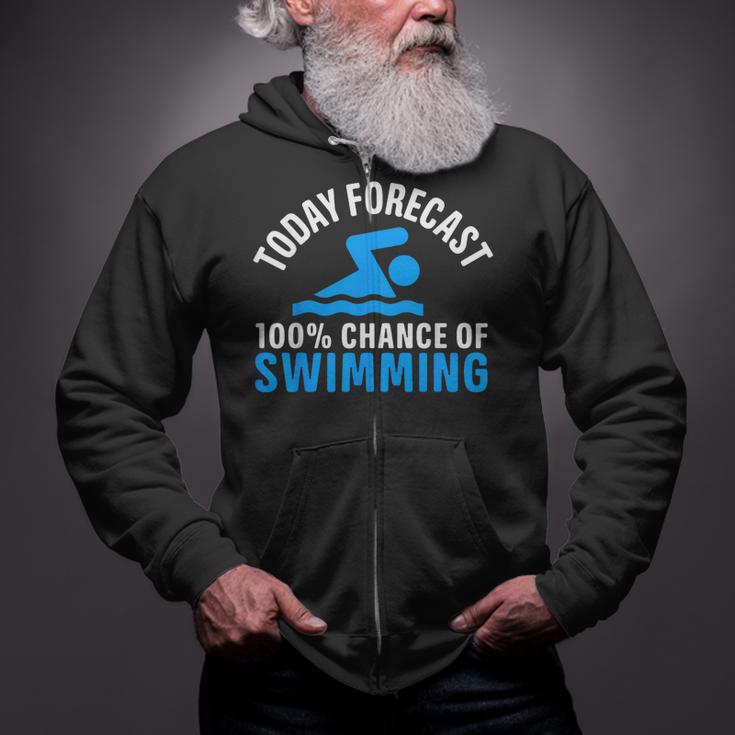 100 Chance Of Swimming Swimmer Swimming Zip Up Hoodie 100 Chance Of Swimming Swimmer Swimming Zip Up Hoodie