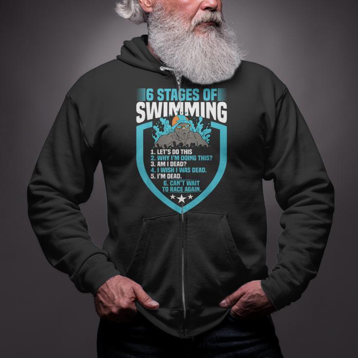 6 Stages Of Swimming Joke Sports Athlete Pool Swimmer Zip Up Hoodie 6 Stages Of Swimming Joke Sports Athlete Pool Swimmer Zip Up Hoodie