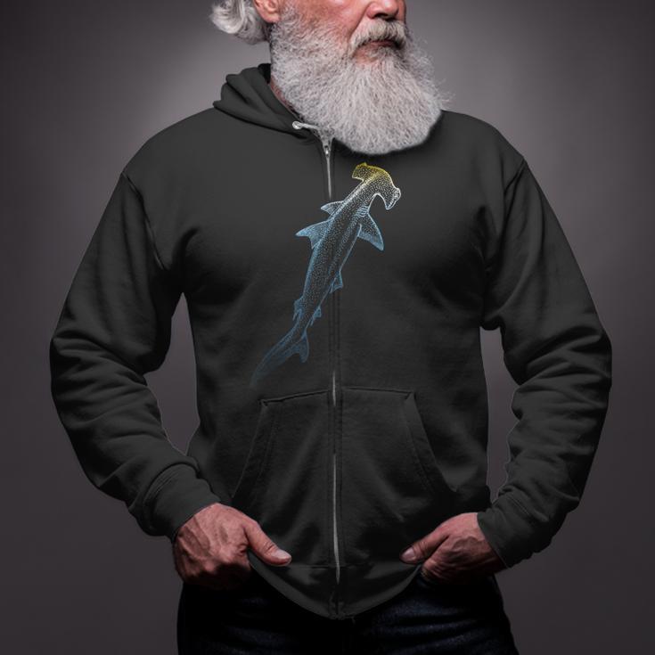 Beautiful Colors Swimming Hammerhead Shark Lovers Zip Up Hoodie
