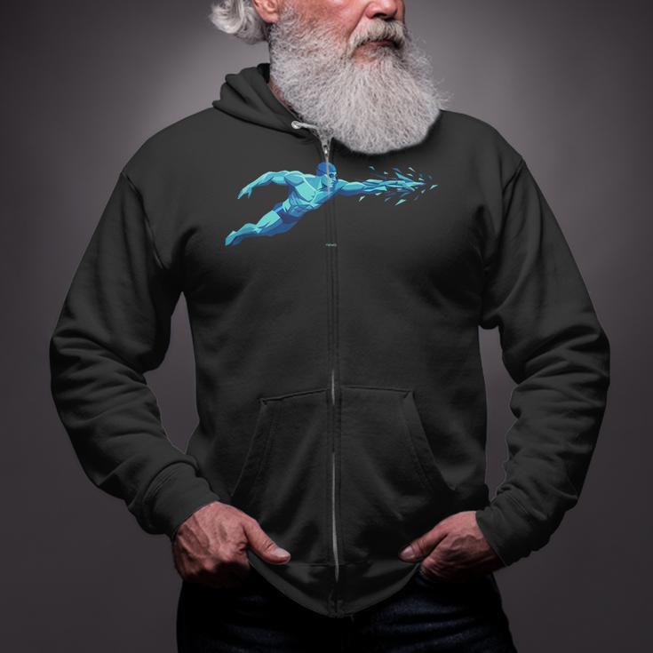 Blue Water Swimming In Freestyle Stroke Zip Up Hoodie Blue Water Swimming In Freestyle Stroke Zip Up Hoodie