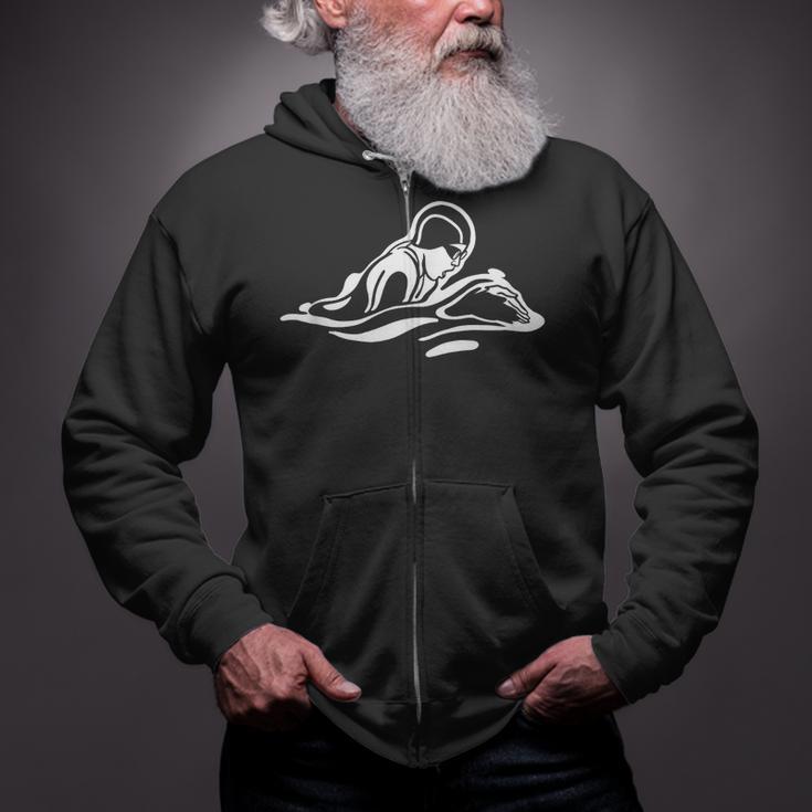 Breaststroke Swimming Stylized Design For Swimmers Zip Up Hoodie