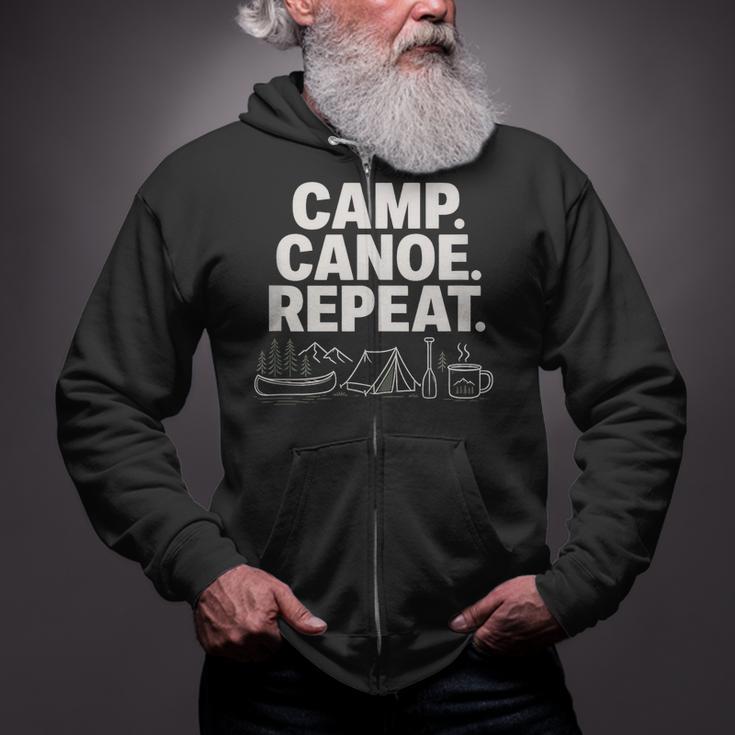 Camp Canoe Repeat Outdoor Adventure Zip Up Hoodie