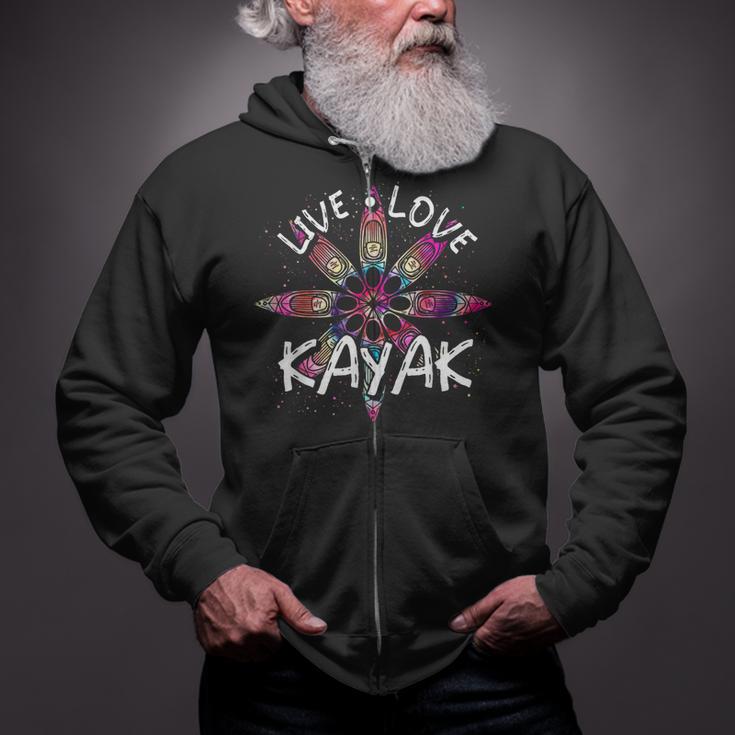 Canoe Boat Paddling Sport Kayaker Live Love Kayak Kayaking Zip Up Hoodie Canoe Boat Paddling Sport Kayaker Live Love Kayak Kayaking Zip Up Hoodie