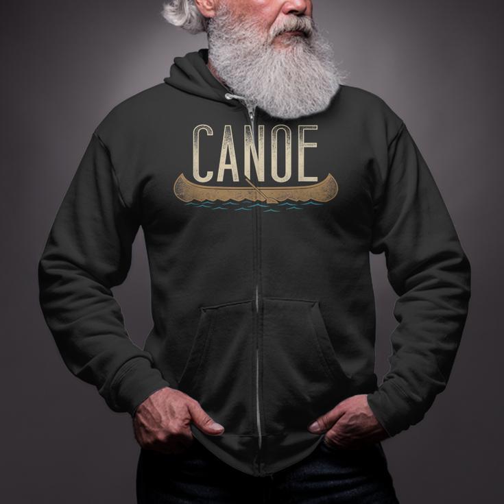 Canoe Canoeing Vintage Canoe Zip Up Hoodie