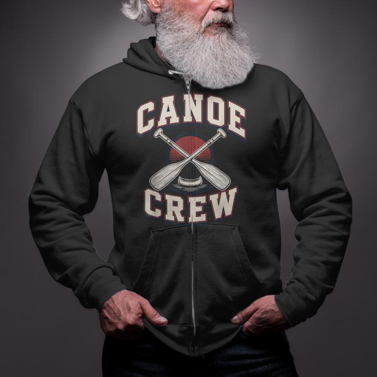 Canoe Crew Paddling Team Retro Graphic Zip Up Hoodie