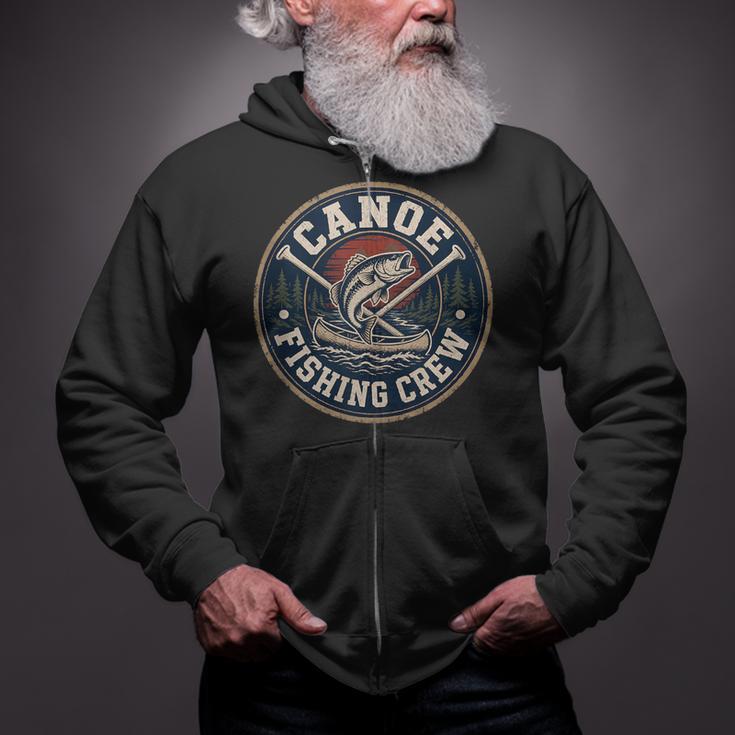 Canoe Fishing Crew Vintage Bass Paddles Zip Up Hoodie