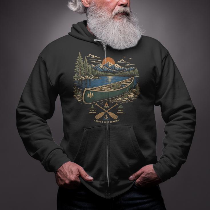 Canoe And Lake Camping Paddle Camp Zip Up Hoodie
