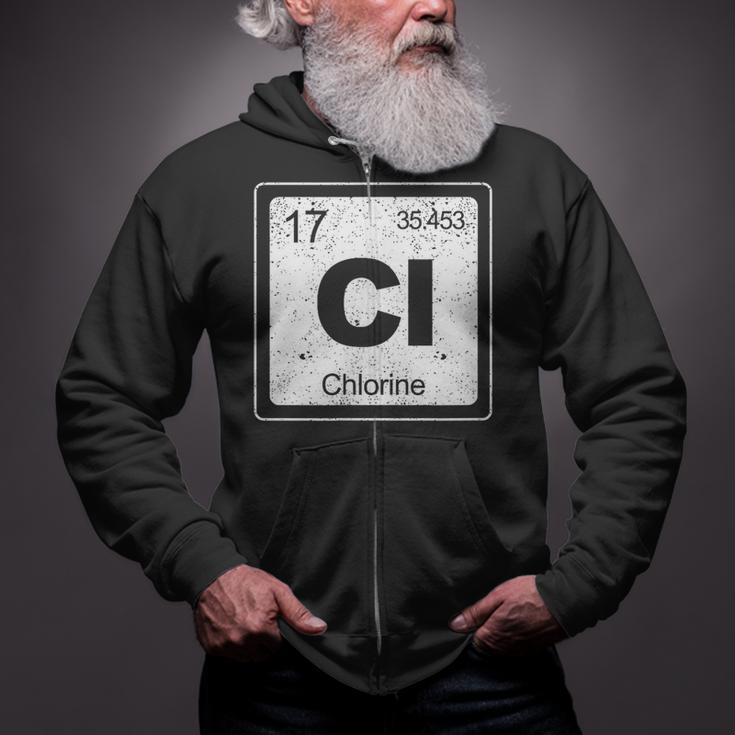 Chlorine Periodic Table Symbol Chemistry Swimming Dive Zip Up Hoodie Chlorine Periodic Table Symbol Chemistry Swimming Dive Zip Up Hoodie