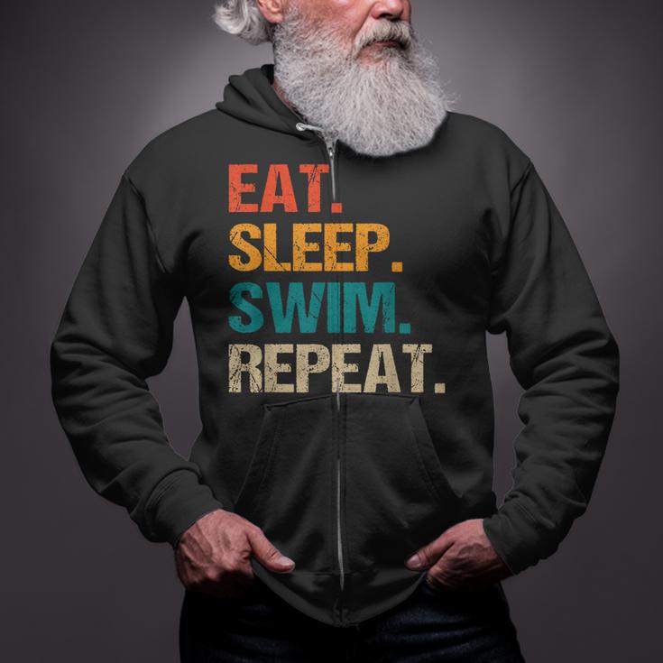 Eat Sleep Swim Repeat Pool Swimmer Water Polo Swimming Zip Up Hoodie Eat Sleep Swim Repeat Pool Swimmer Water Polo Swimming Zip Up Hoodie
