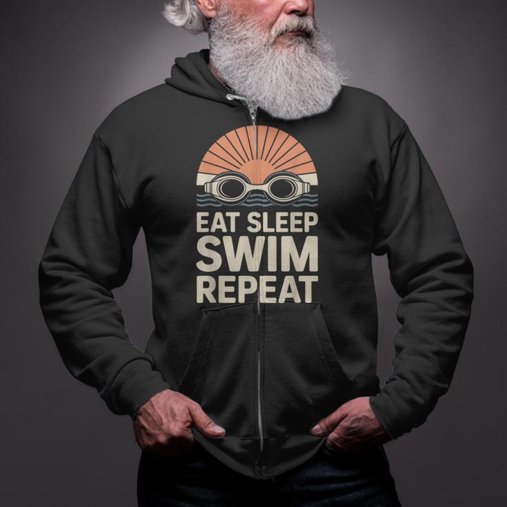 Eat Sleep Swim Repeat Swimmer Swimming Zip Up Hoodie Eat Sleep Swim Repeat Swimmer Swimming Zip Up Hoodie