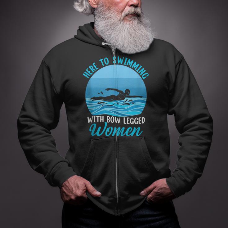 Here's To Swimming With Bow Legged Women Swimming Zip Up Hoodie