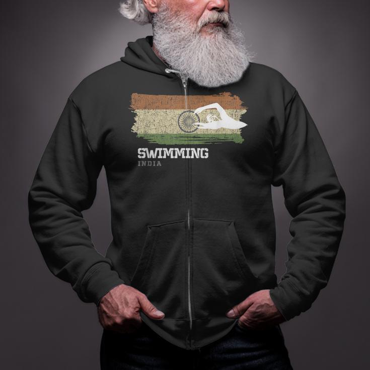India Swimming Swimmer Water Sports Swimming Zip Up Hoodie India Swimming Swimmer Water Sports Swimming Zip Up Hoodie