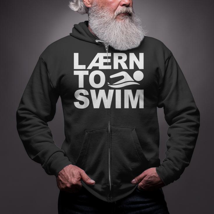 Learn To Swim Swimming Graphic Zip Up Hoodie Learn To Swim Swimming Graphic Zip Up Hoodie