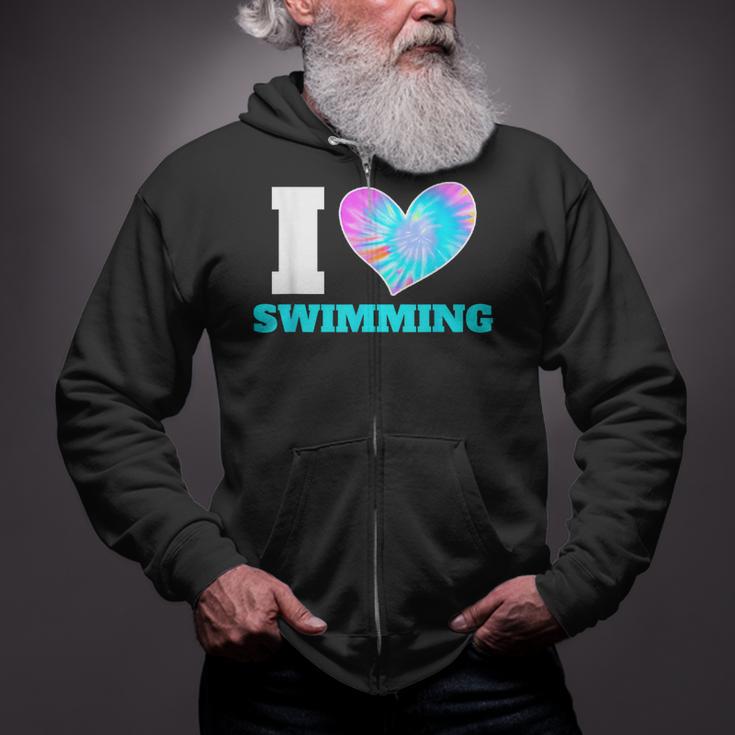 I Love Swimming Swimmer Swim Zip Up Hoodie I Love Swimming Swimmer Swim Zip Up Hoodie
