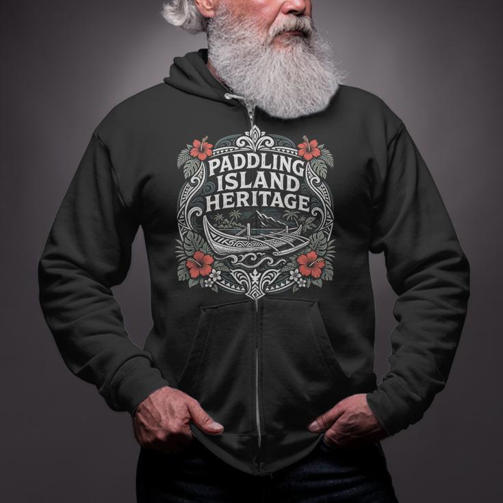 Paddling Island Heritage Outrigger Canoe Zip Up Hoodie