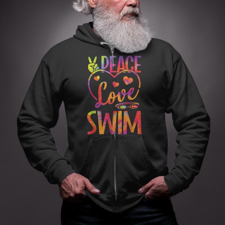 Peace Love Swim Swimming Tie Dye Swimmer Swimming Swim Team Zip Up Hoodie Peace Love Swim Swimming Tie Dye Swimmer Swimming Swim Team Zip Up Hoodie