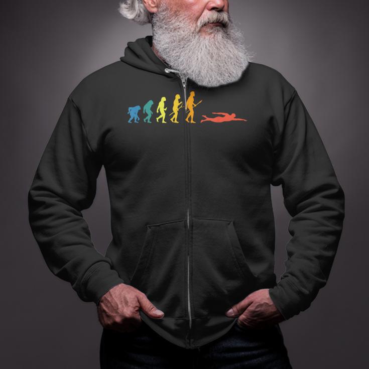 Retro Swimming Evolution For Swimmers Summer Water Lovers Zip Up Hoodie Retro Swimming Evolution For Swimmers Summer Water Lovers Zip Up Hoodie