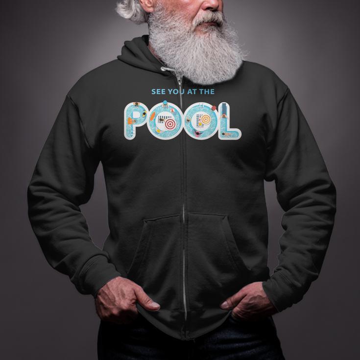 See You At The Pool Summer Swimming Pool Zip Up Hoodie