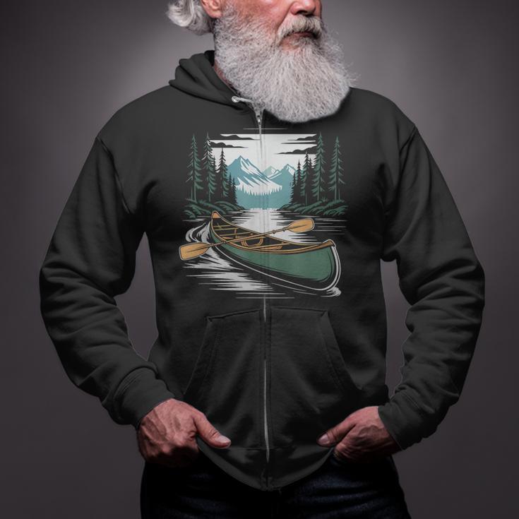 Solo Canoe Tourer Who Knows Every Rapid Campsite Portage Zip Up Hoodie