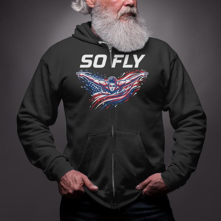 Swim Art For Men Women Kids Swimmer Swim Team Swimming Zip Up Hoodie