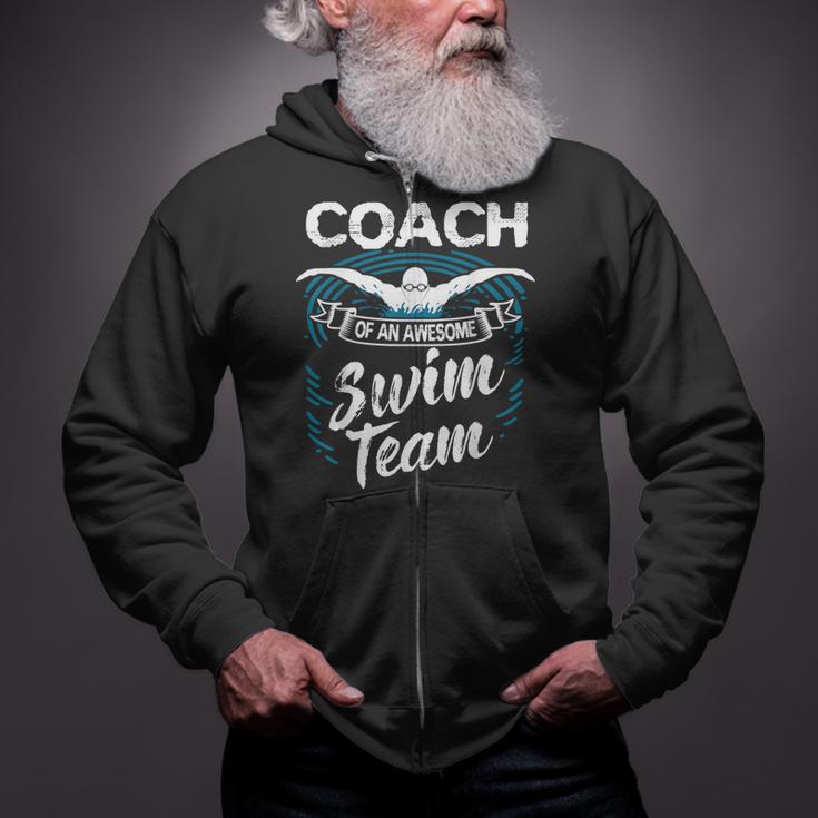 Swim Coach Professional Instructor Swimming Lesson Sport Zip Up Hoodie