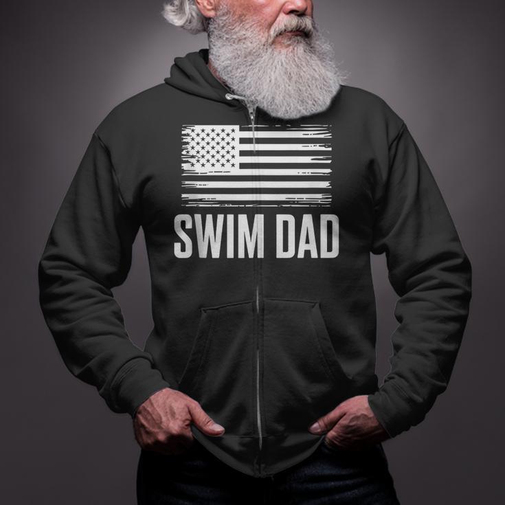 Swim Dad Art For Dad Father Men Swim Team Dad Swimming Coach Zip Up Hoodie Swim Dad Art For Dad Father Men Swim Team Dad Swimming Coach Zip Up Hoodie