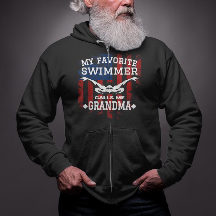 Swim Grandma Tshirt US American Flag Swimming Tee Zip Up Hoodie