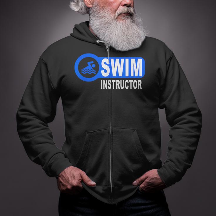 Swim Instructor Swimming Teacher Swimmer In Pool Graphic Art Zip Up Hoodie Swim Instructor Swimming Teacher Swimmer In Pool Graphic Art Zip Up Hoodie
