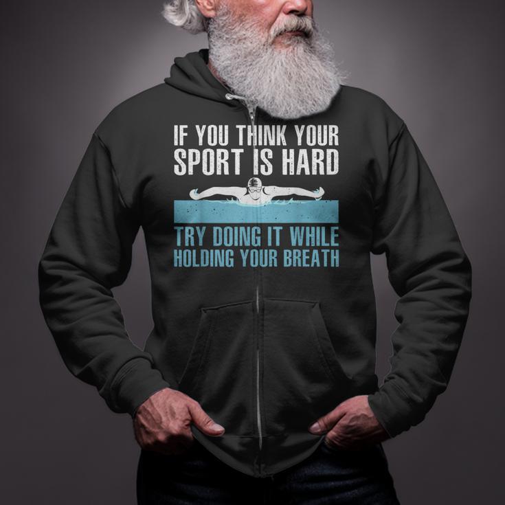 Swimming Art For Men Women Swimmer Swim Coach Training Zip Up Hoodie Swimming Art For Men Women Swimmer Swim Coach Training Zip Up Hoodie