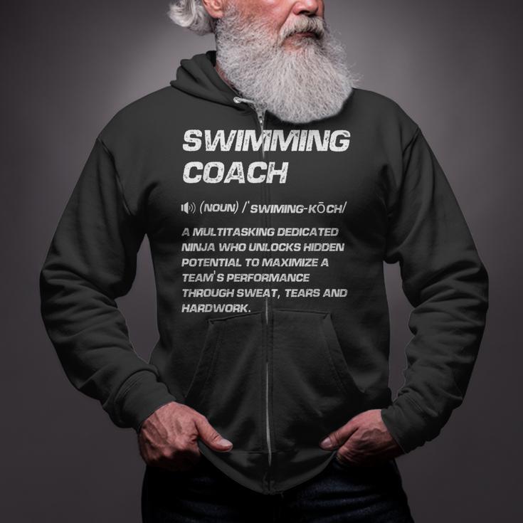 Swimming Coach Definition Swimming Instructor Zip Up Hoodie Swimming Coach Definition Swimming Instructor Zip Up Hoodie