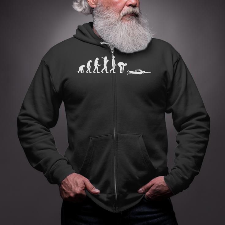Swimming Evolution For Swimmers Zip Up Hoodie Swimming Evolution For Swimmers Zip Up Hoodie