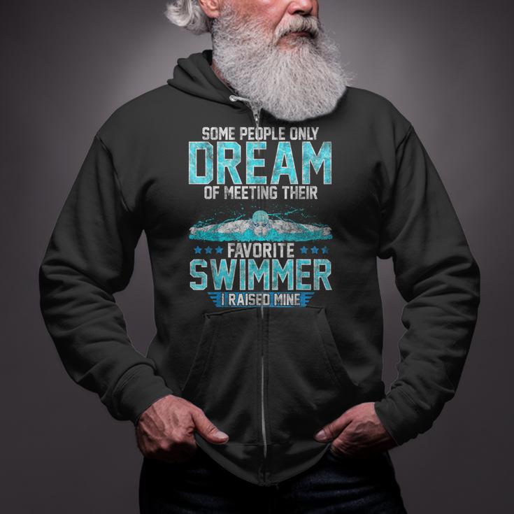 Swimming Parent Swimmer Mom Dad My Favorite Swim Meet Zip Up Hoodie