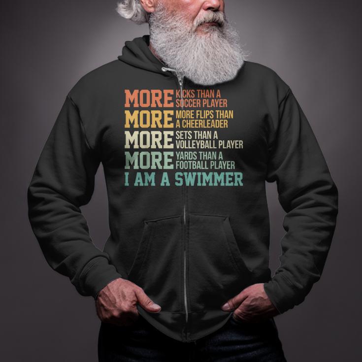 Swimming Saying Swim Swimmer Zip Up Hoodie