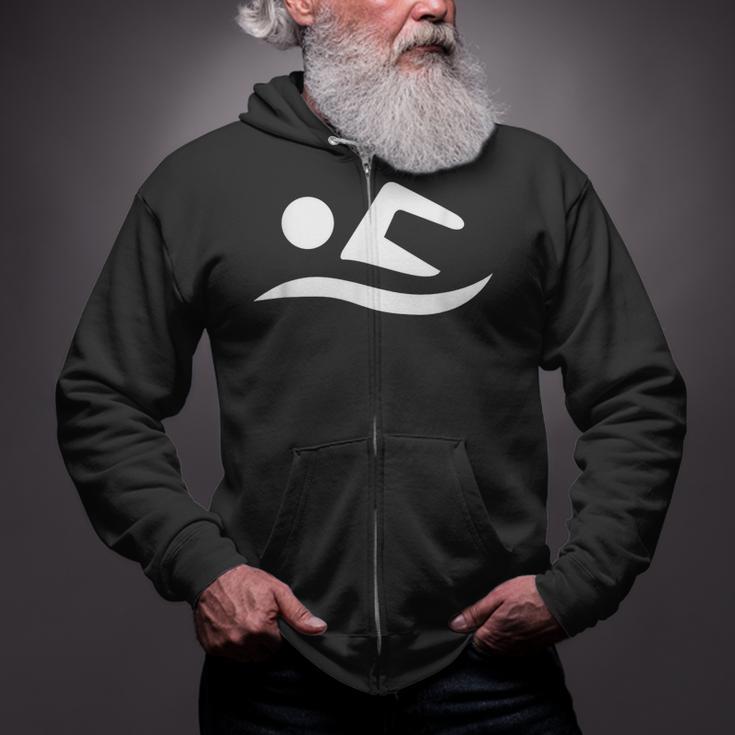 Swimming Silhouette Logo Zip Up Hoodie Swimming Silhouette Logo Zip Up Hoodie