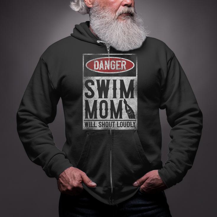 Swimming Swimmer DANGER Swim Mom Zip Up Hoodie Swimming Swimmer DANGER Swim Mom Zip Up Hoodie