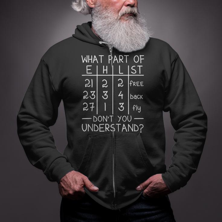 Swimming Swimmer What Part Don't You Understand Swim Team Zip Up Hoodie