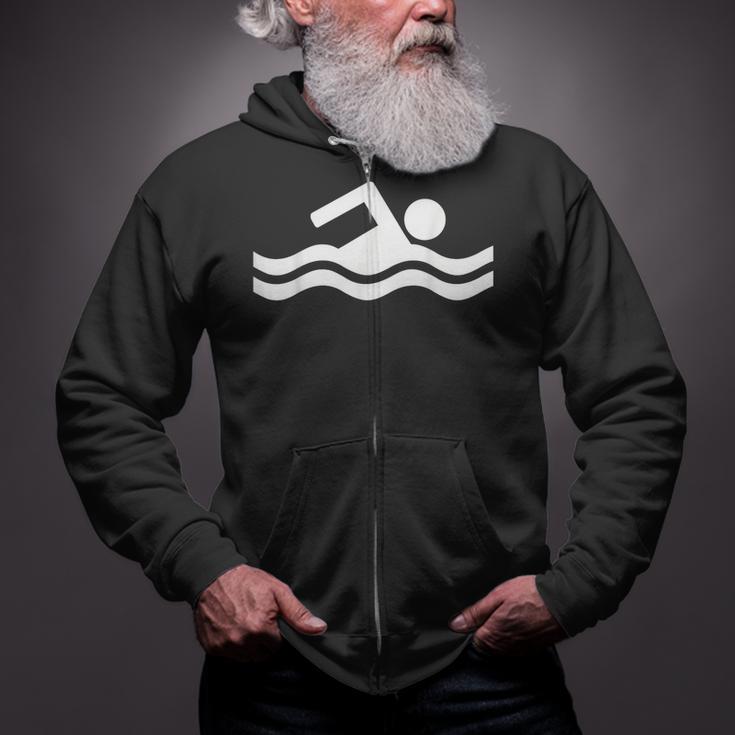 Swimming Symbol Zip Up Hoodie Swimming Symbol Zip Up Hoodie