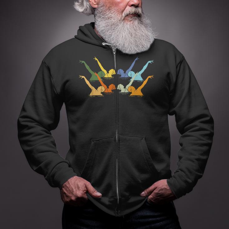 Vintage Synchronized Swimming Artistic Swimming Zip Up Hoodie