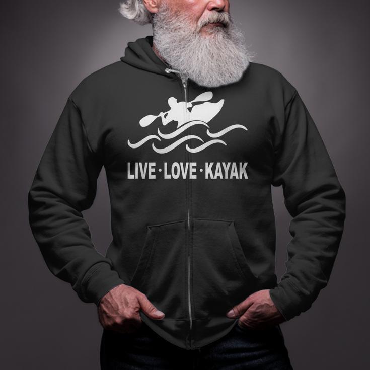 Women's Kayaking Live Love Kayak Kayaker Canoe Boat Paddling Lover Zip Up Hoodie Women's Kayaking Live Love Kayak Kayaker Canoe Boat Paddling Lover Zip Up Hoodie