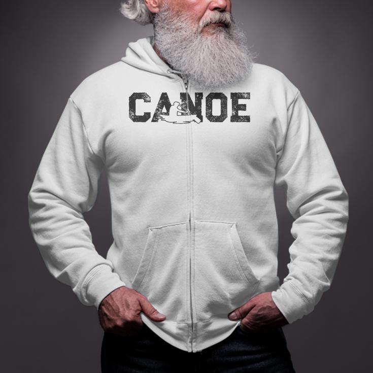 Canoe Canoeing Vintage Canoe Raglan Baseball Tee Zip Up Hoodie