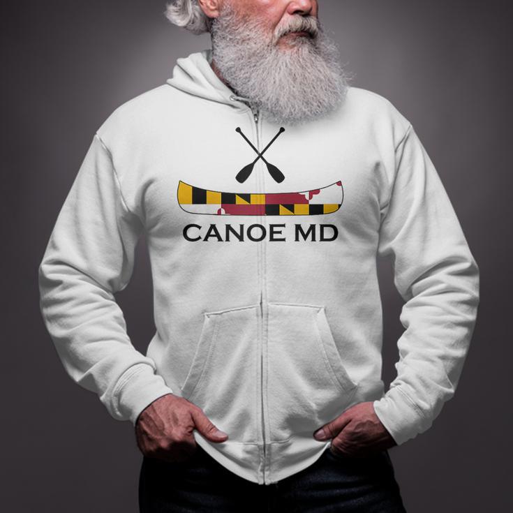 Canoe Maryland Raglan Baseball Tee Zip Up Hoodie Canoe Maryland Raglan Baseball Tee Zip Up Hoodie