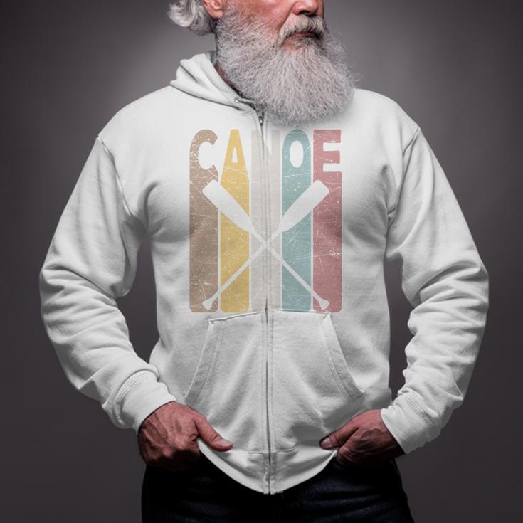 Canoe Vintage Canoeing Retro Canoe Paddling Zip Up Hoodie