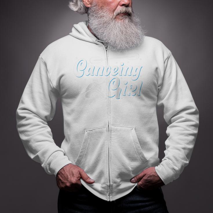 Canoeing Girl Raglan Baseball Tee Zip Up Hoodie
