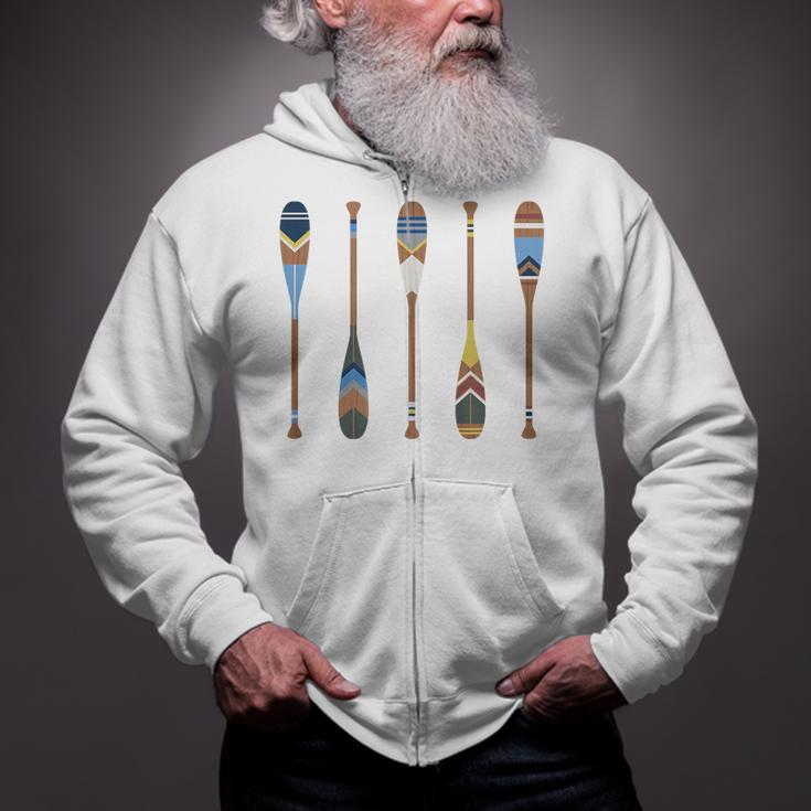 Colorful Painted Oars Paddle Nautical CanoeShirt Zip Up Hoodie Colorful Painted Oars Paddle Nautical CanoeShirt Zip Up Hoodie
